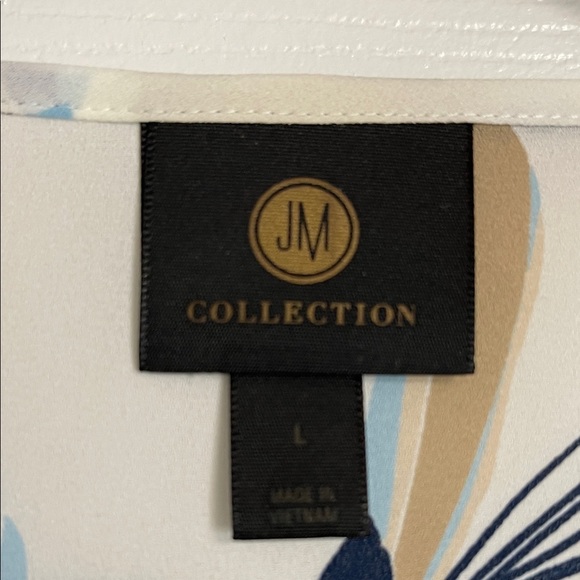 JM Collection Blue Floral Blouse Size L - Picture 2 of 6